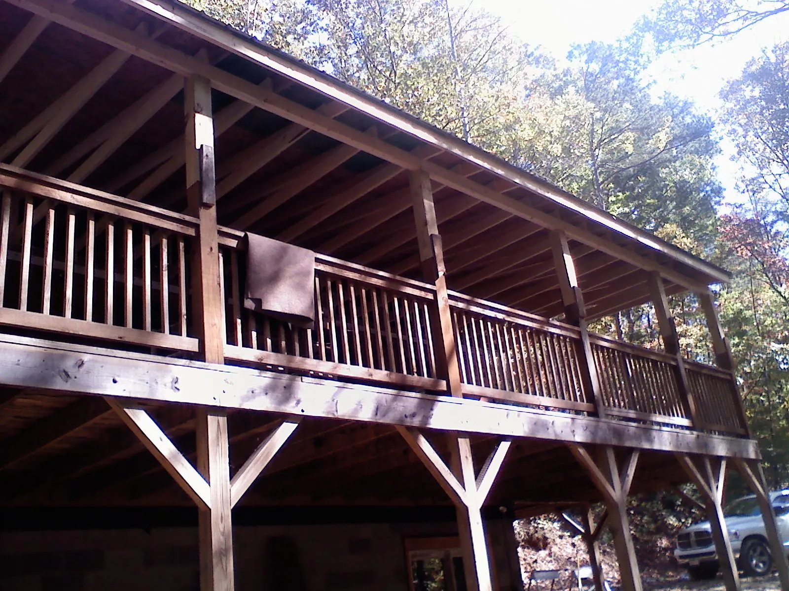 Timber framing under a new elevated porch and deck — Roof Leak Repair in Vinita by Roofing Brothers